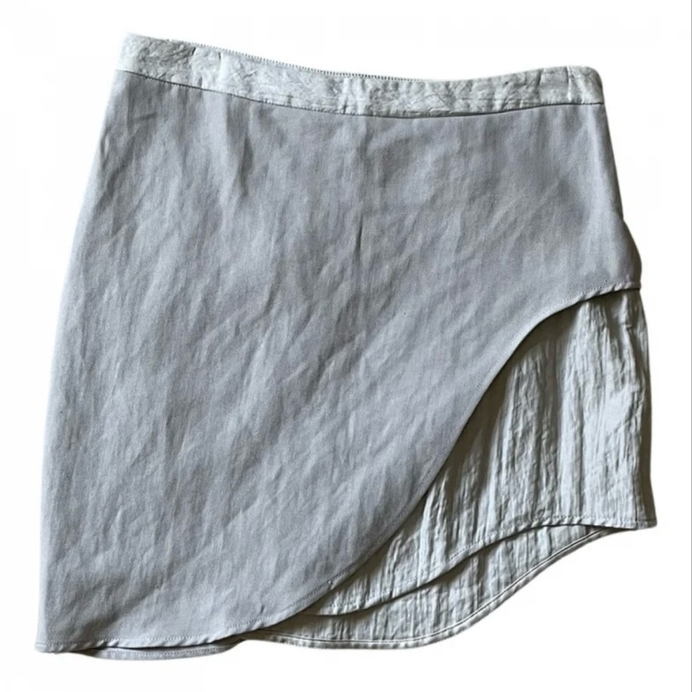 Helmut Lang Grey Asymmetrical Hem Skirt, Size 0